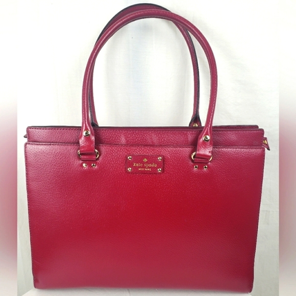Kate Spade Wellesley Durham Red Leather Large Satchel Bag - Picture 2 of 10